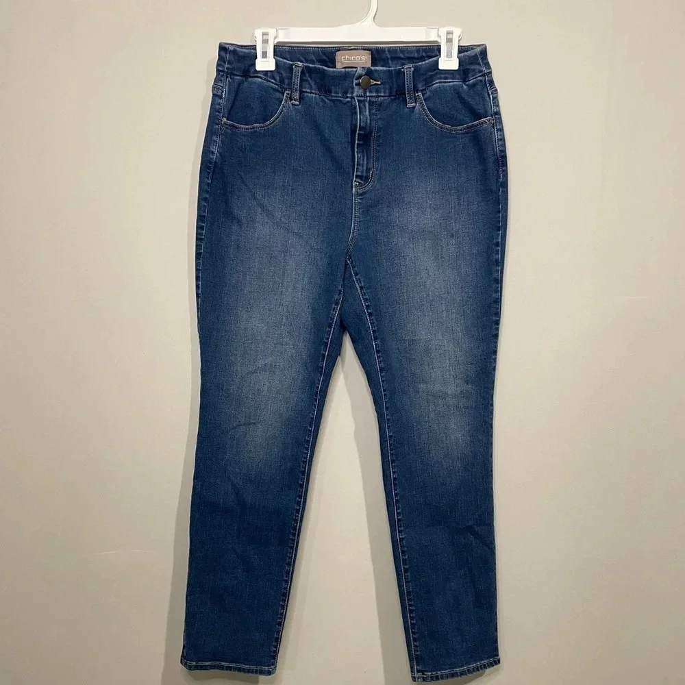 Chico’s Ankle Skinny Jeans In Medium Wash Size 1